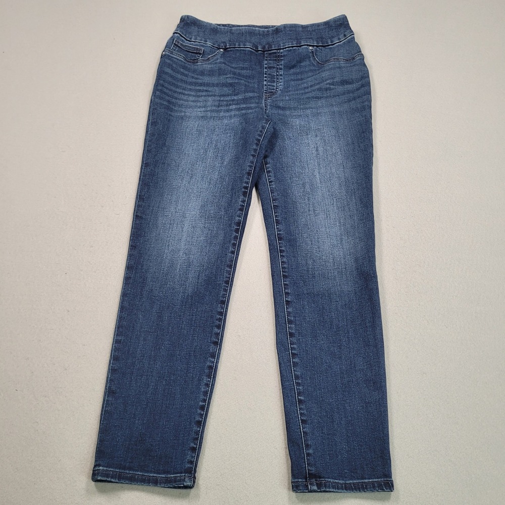 Chicos Jegging Ankle Jeans Womens Size 6R 0.5R Blue Denim Pull On Stretch
